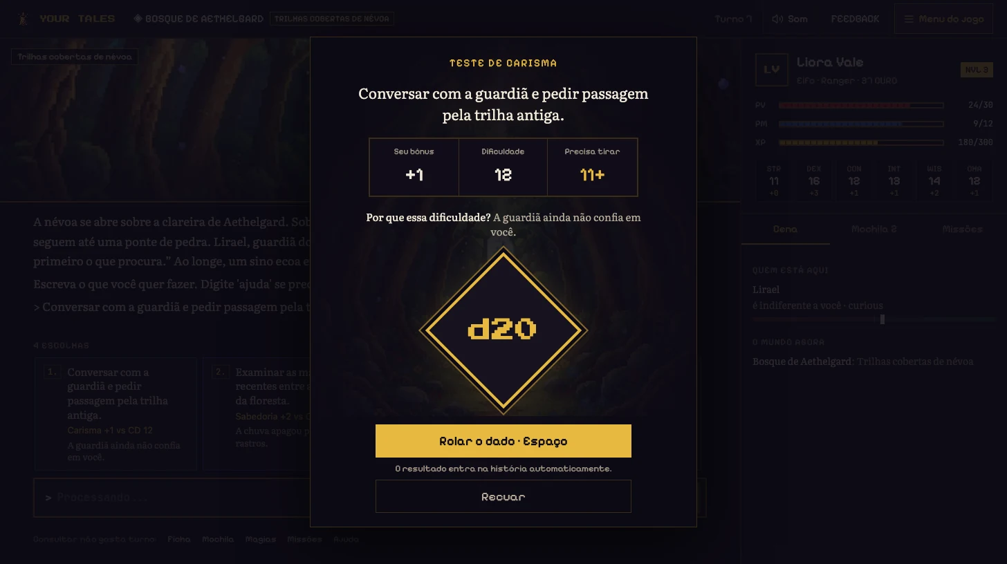 Teste de Carisma: bônus, dificuldade e valor necessário no d20